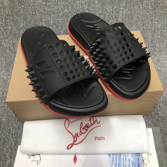 Christian Louboutin Slippers Spiked Perforated Slide product detail image 5
