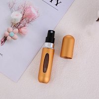 5 ml; 5ml orange-base refillable perfume bottle; anodized aluminum