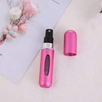 5 ml; 5ml rose-red refillable perfume bottle; anodized aluminum