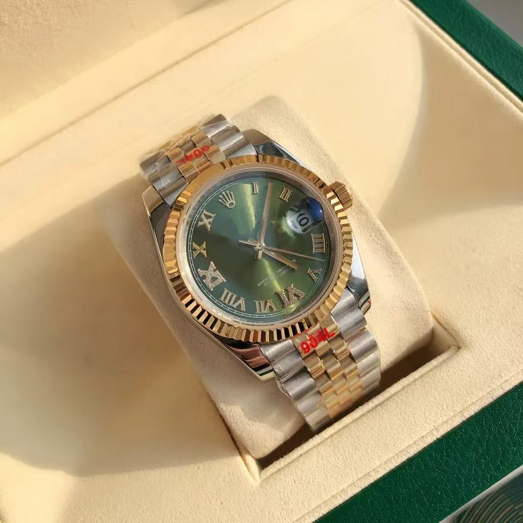 Log imitation mechanical Rome between gold and green
