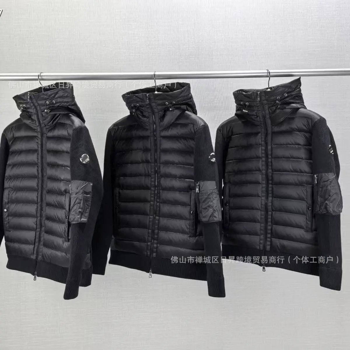 Black Quilted Hooded Jacket