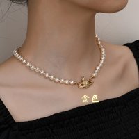 Saturn Pearl Necklace [Gold]