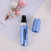 5 ml; 5ml light sky-blue base refillable perfume bottle; anodized aluminum