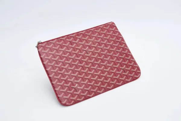 Goyard Saint Louis Pouch Red Coated Canvas Clutch - 20