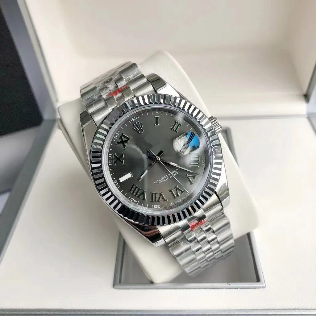 Log imitation mechanical Roman silver gray
