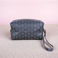 Gray makeup bag