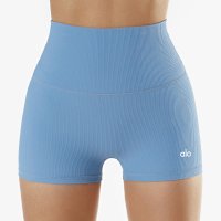 Smog Blue Ribbed – 3-Quarter Pants