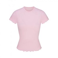 Pink crew-neck short-sleeve