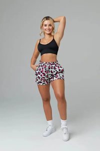 White background with pink leopard print