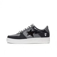 Black and gray patent leather
