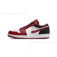 AJ1 low-top-red, white, and black