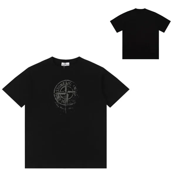 Stone Island Compass Logo Black T-Shirt - 1