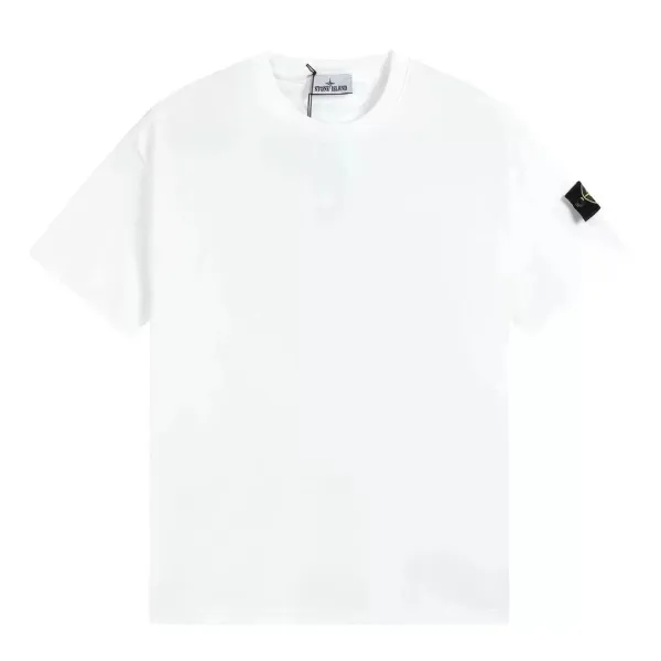 Stone Island White Logo Patch T-Shirt - 1