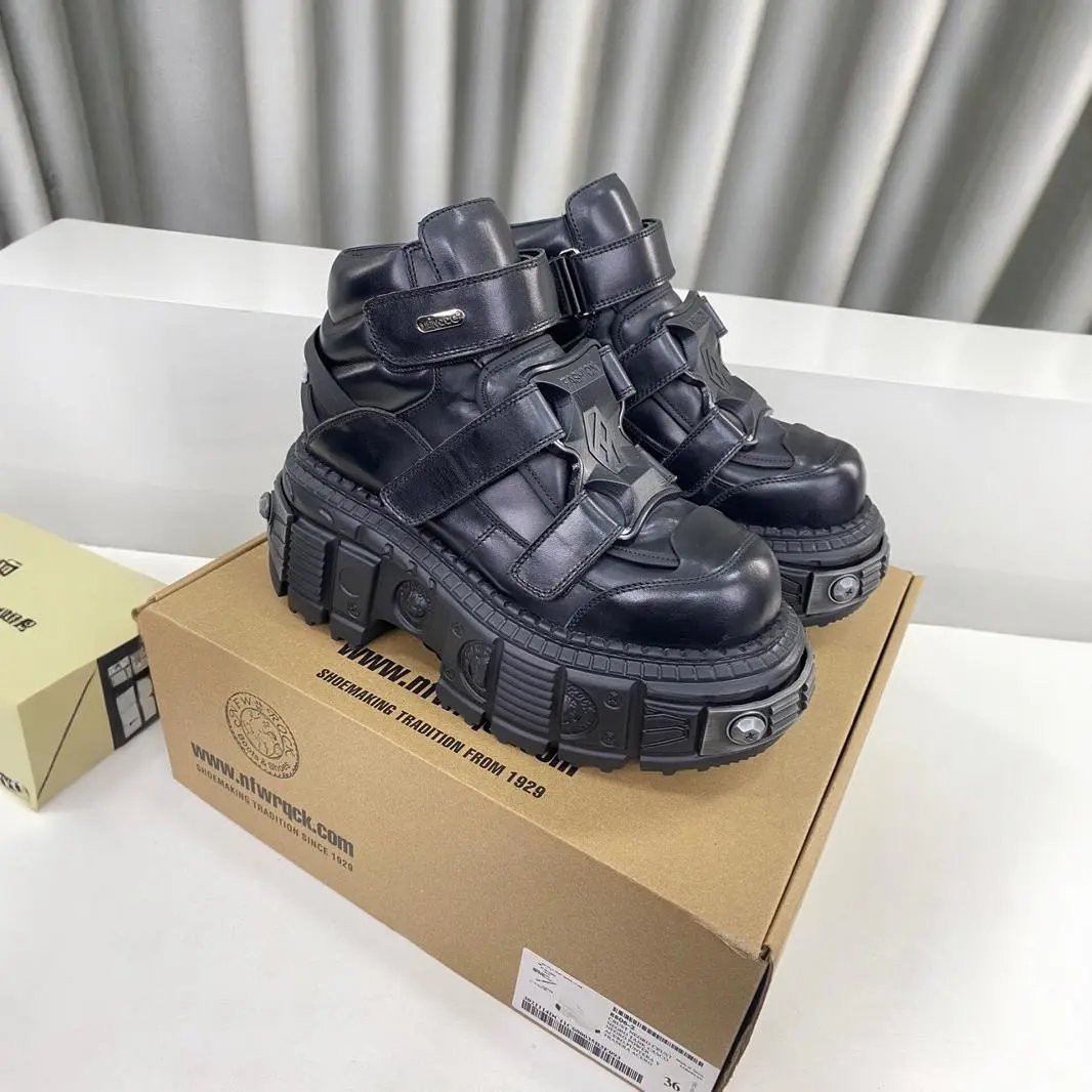 New Rock Strap Up Boots