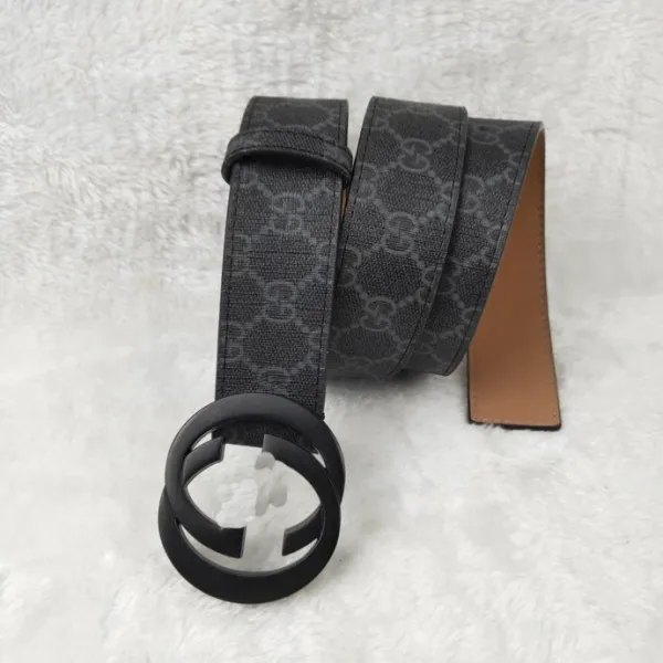 Gucci GG Marmont Leather Belt Black with Gold-Tone Interlocking G Buckle - 8