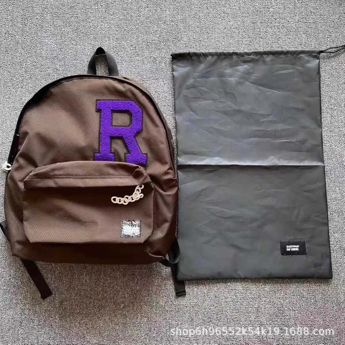 Eastpak Brown Backpack with Purple 