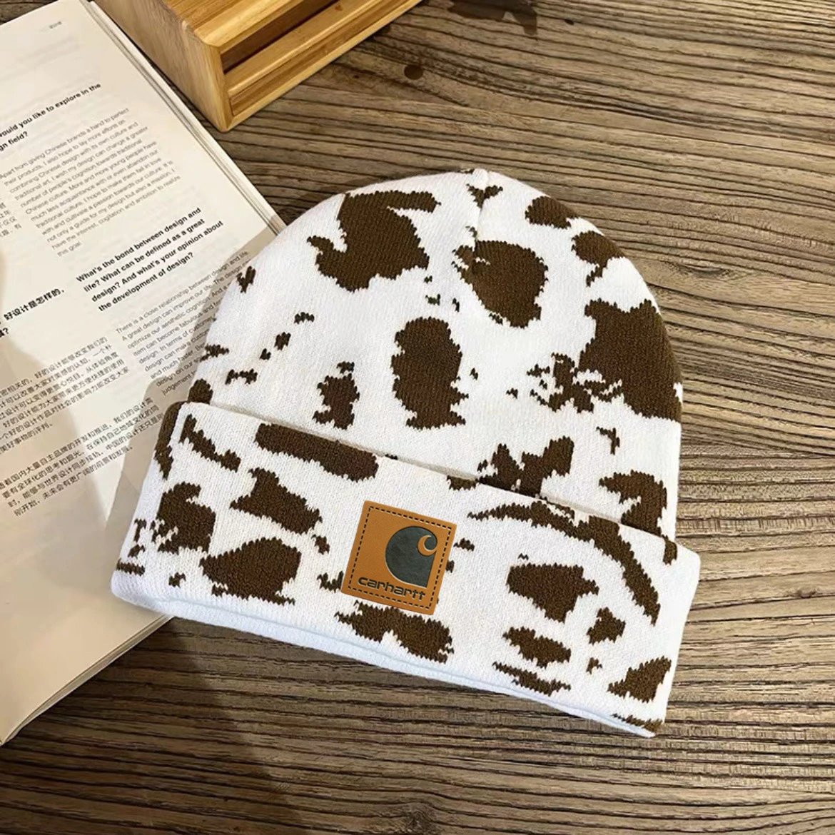 Carhartt Work In Progress Carhartt WIP Cow Print Beanie White / Black Beanie - 14