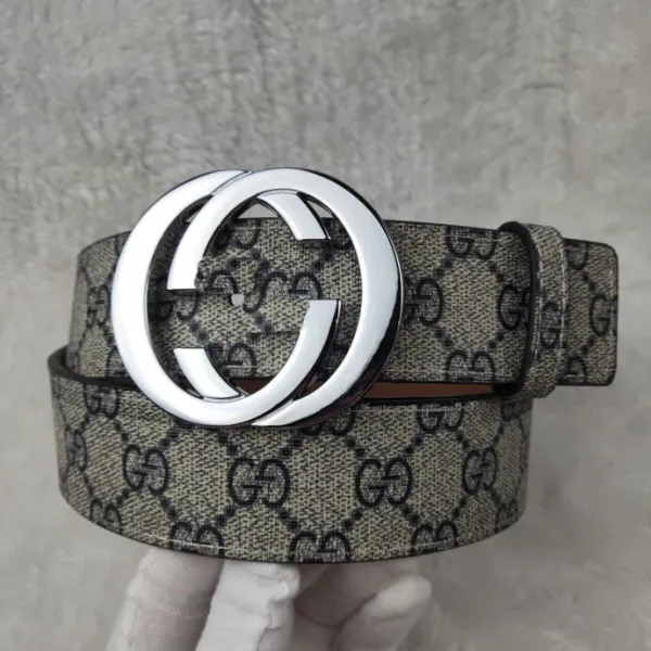 Gucci GG Marmont Leather Belt Black with Gold-Tone Interlocking G Buckle - 7