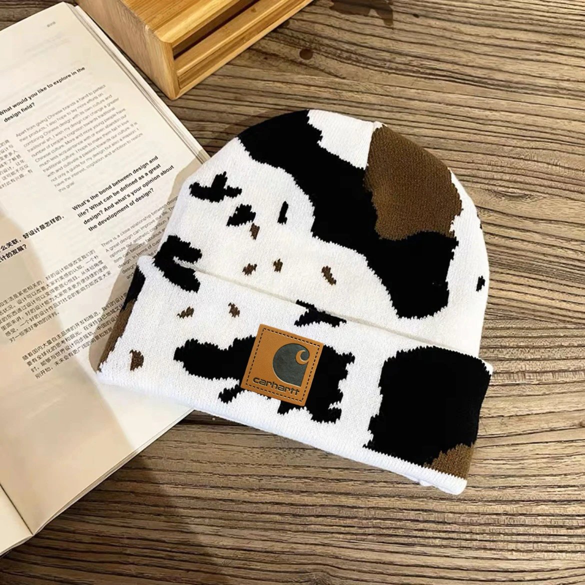 Carhartt Work In Progress Carhartt WIP Cow Print Beanie White / Black Beanie - 6