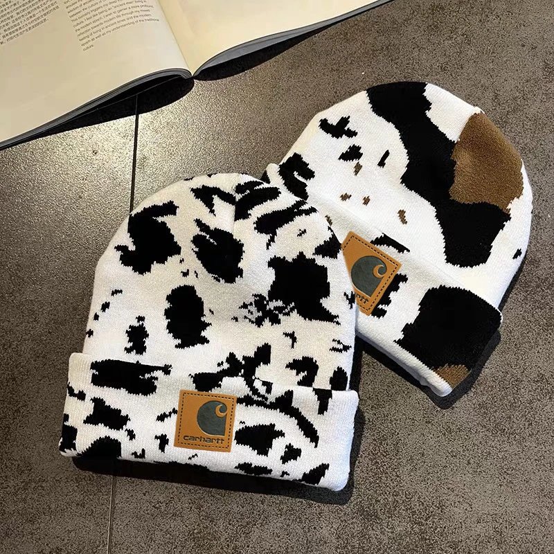 Carhartt Work In Progress Carhartt WIP Cow Print Beanie White / Black Beanie - 10