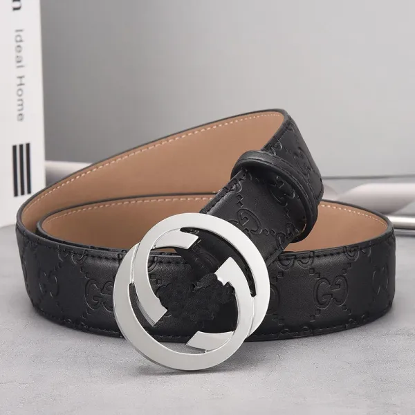 Gucci GG Marmont Leather Belt Black with Gold-Tone Interlocking G Buckle - 5