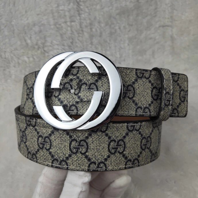 Gucci GG Marmont Belt Beige Canvas Belt