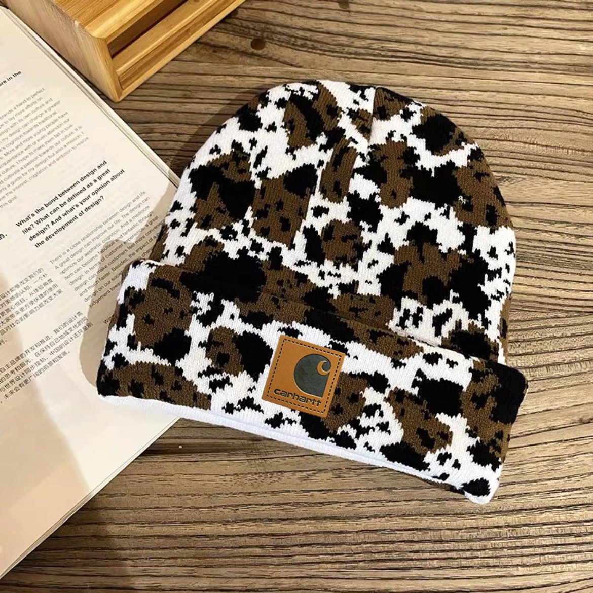 Carhartt Work In Progress Carhartt WIP Cow Print Beanie White / Black Beanie - 9