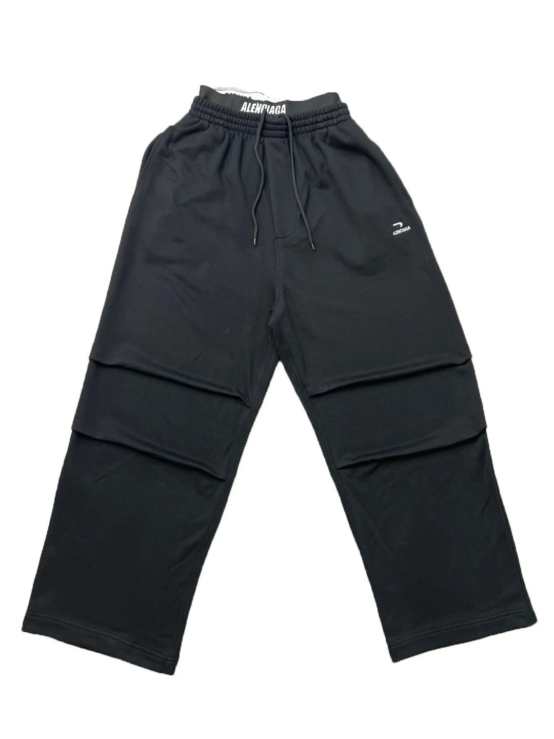 ALENPIAGA Black Drawstring Sweatpants with Logo Detail - 136447