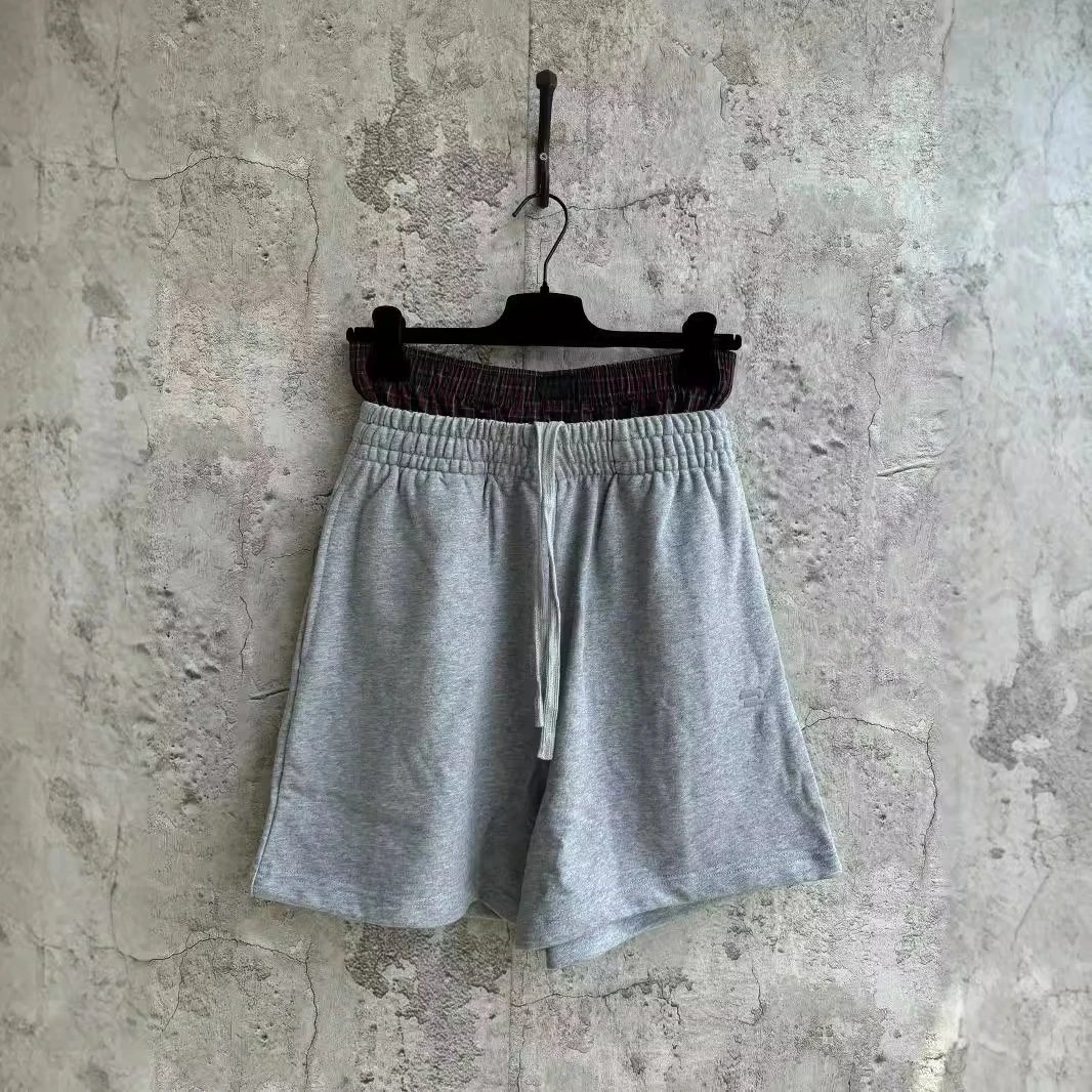 Gray Elastic Waist Shorts
