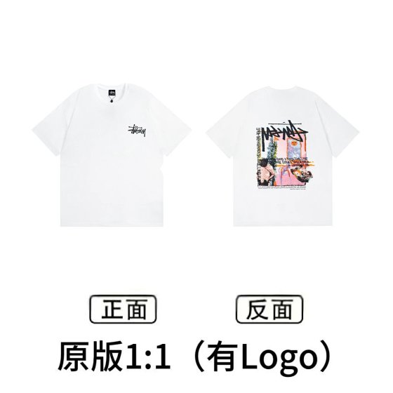 Cotton short sleeved American men's and women's half sleeved T-shirt top printed trendy brand wide