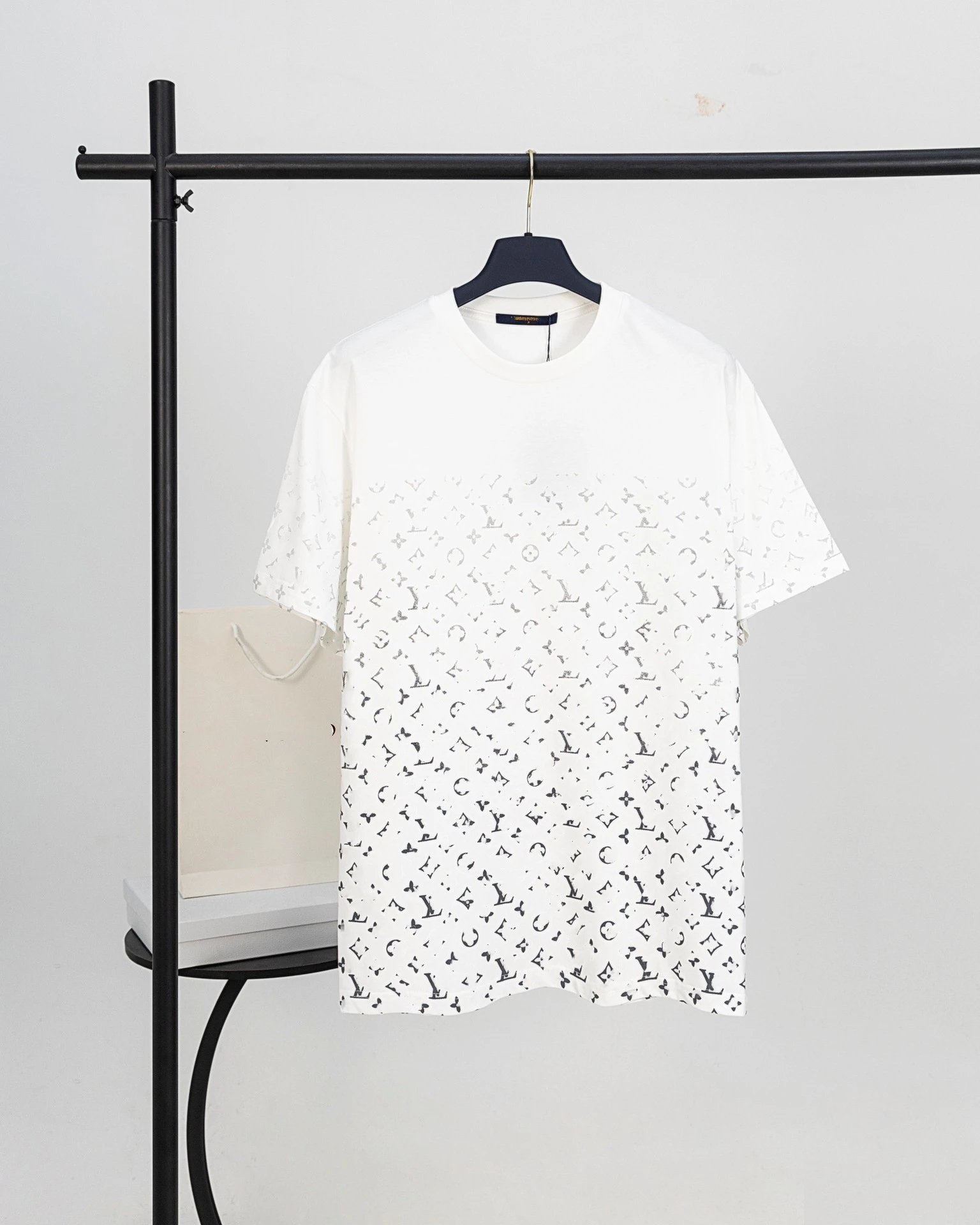 9921 White (Monogram Allover Gradient Logo Print)