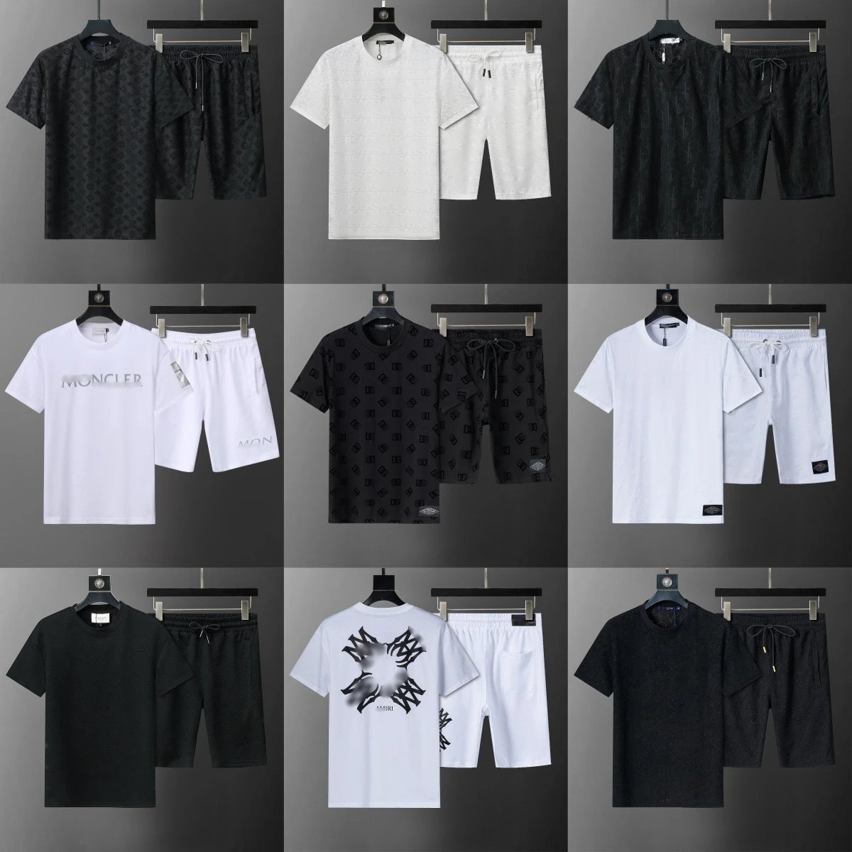 DR*P*G*F*LY*EY* Jacquard Crew Neck Short Sleeve Tee & Shorts Set (Premium Quality)