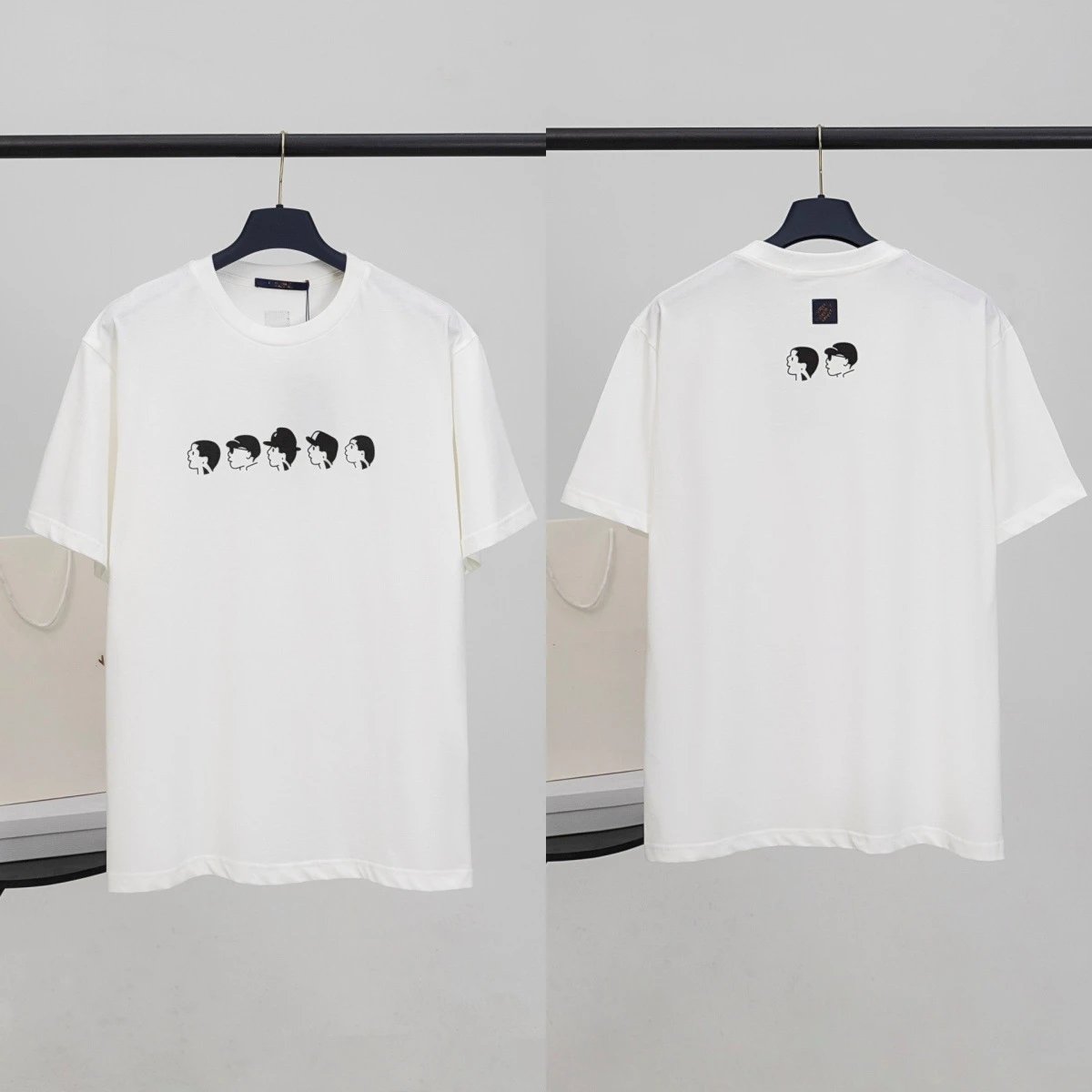 9933 White (Tiny Head Figure Print)