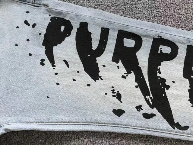 Purple Brand Jeans Paint-splatter graphic straight-leg product detail image 9