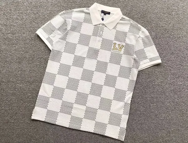 Louis Vuitton Monogram Embroidered Polo Olive Green Polo Polo Shirt - 4