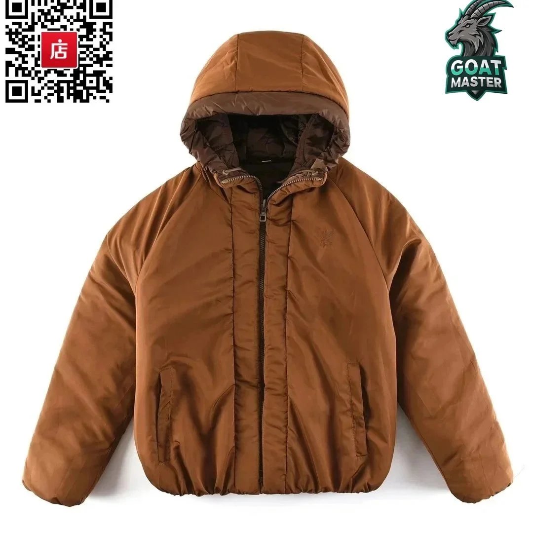 Goat Master Hooded Puffer Jacket Brown Outerwear