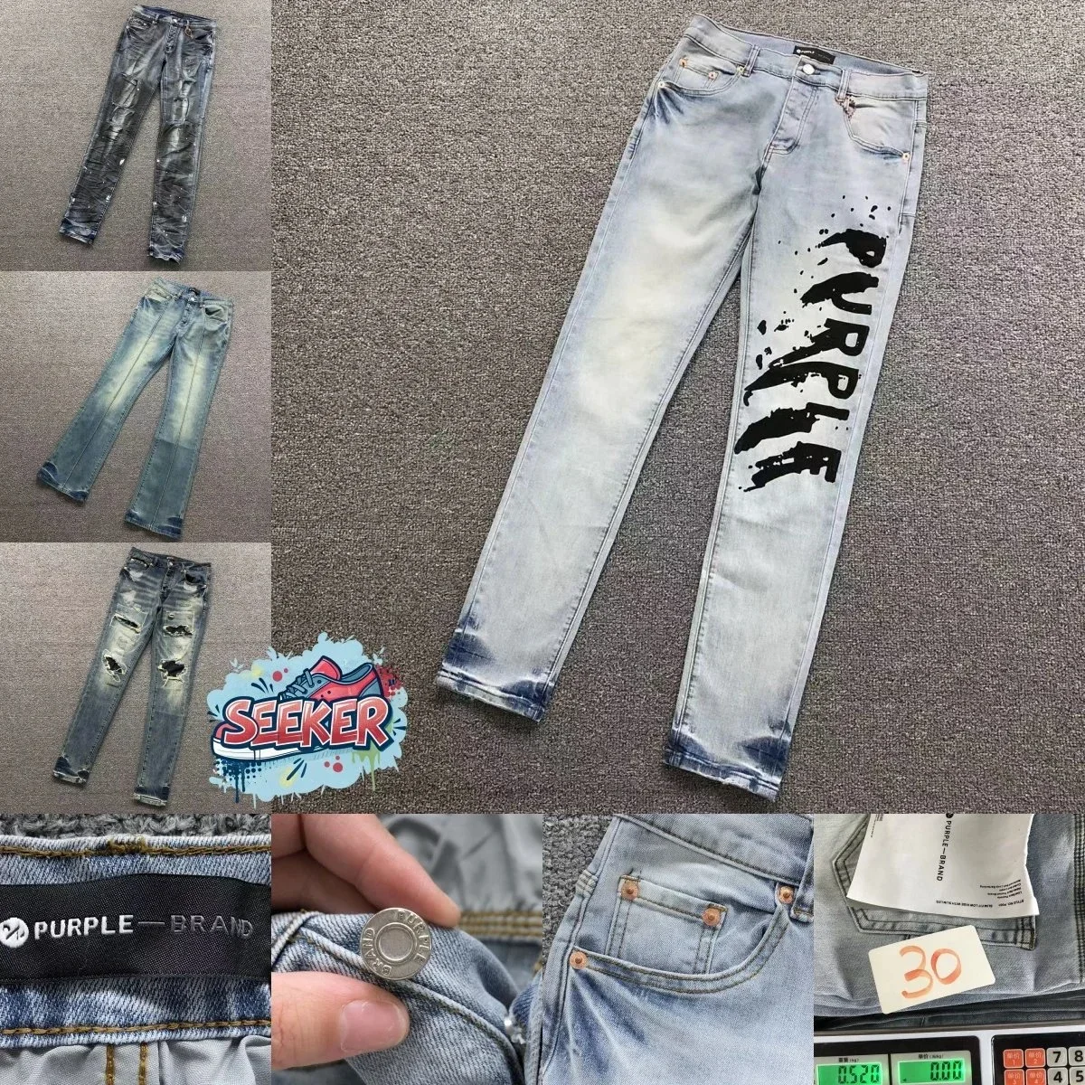 Purple Brand Spray Paint Graphic Jeans