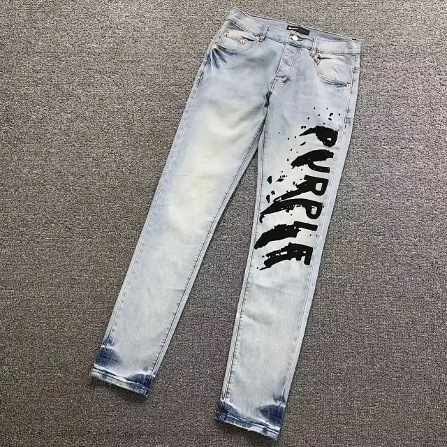 Purple Brand Jeans Paint-splatter graphic straight-leg product detail image 2