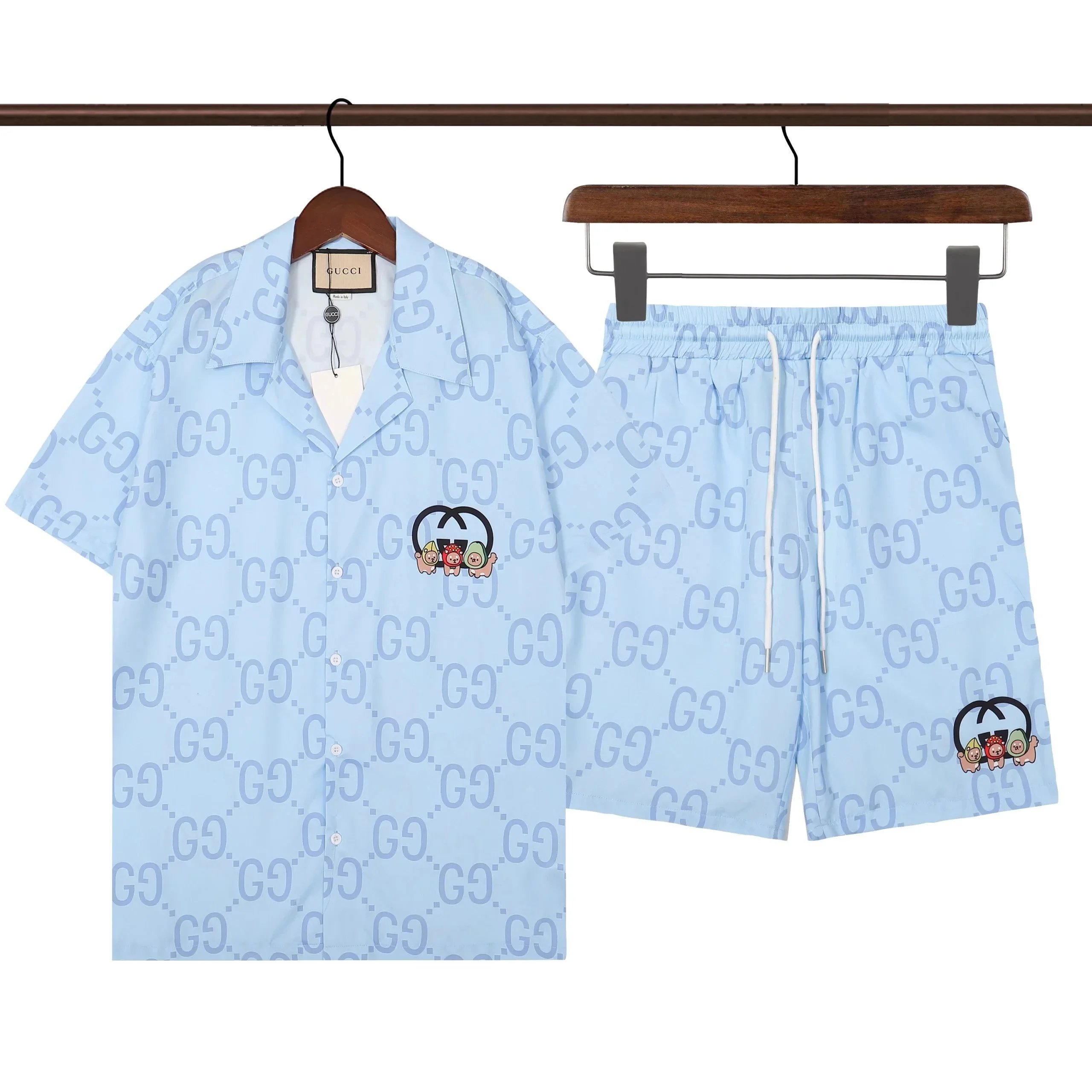 Gucci GG Monogram Print Beige Shorts - 9