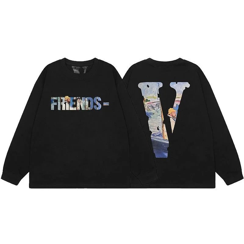 Vlone VLONE Logo Long Sleeve T-Shirt Black - 7