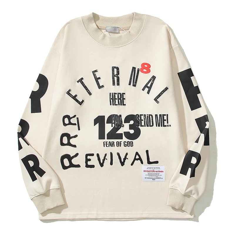 High Street Graphic Pullover Sweatshirt Ivory - Gallery Image 5 - Detailed View