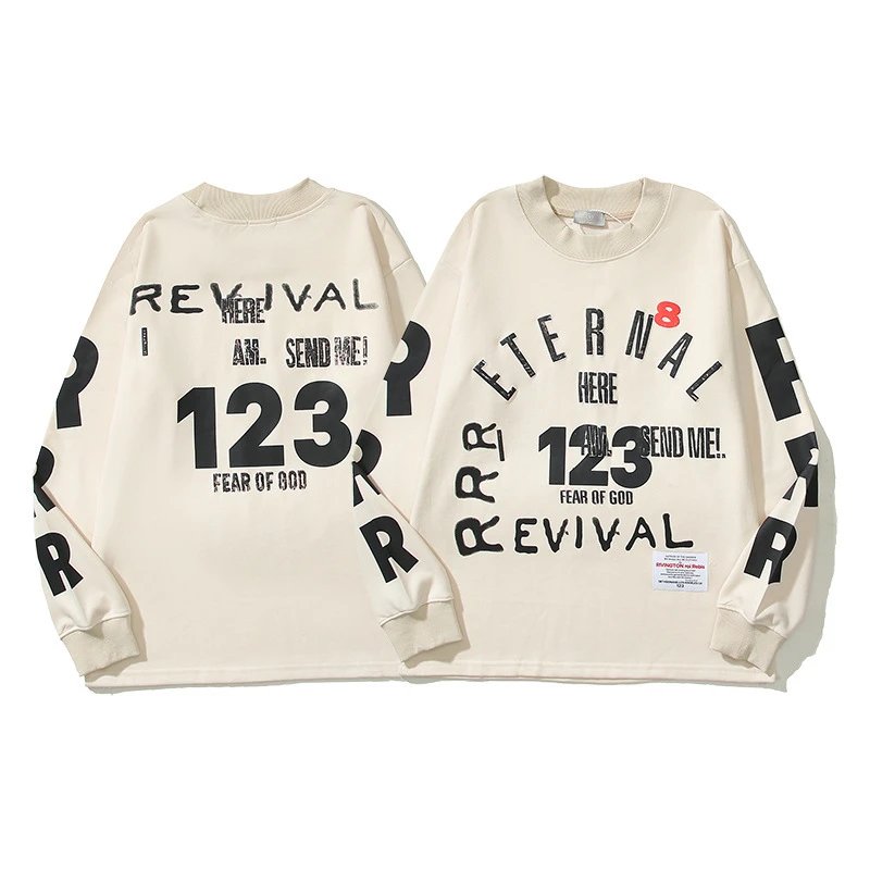 High Street Graphic Pullover Sweatshirt Ivory - Related Product - Cnfans