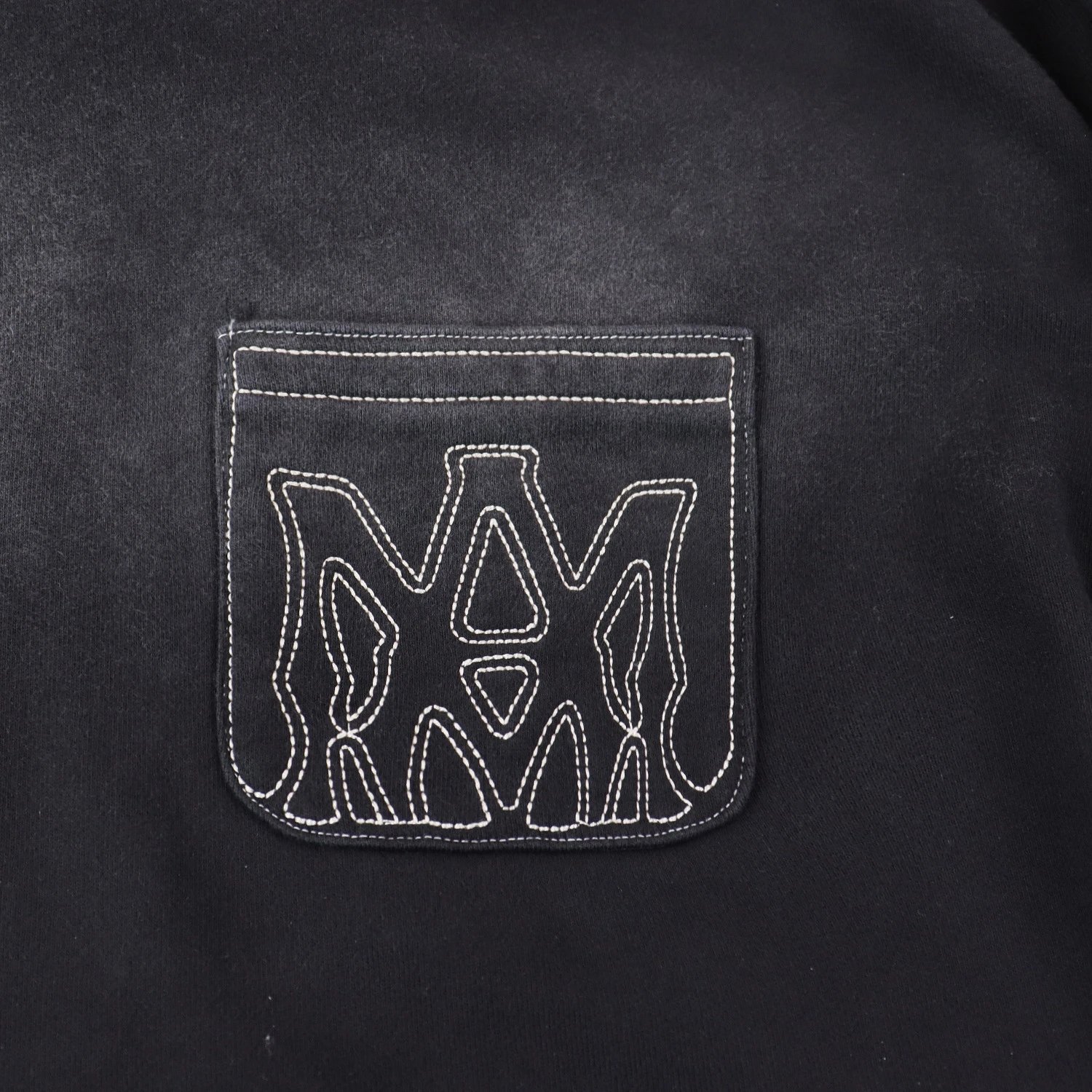 Amiri Vintage Wash Hoodie Black - Gallery Image 4 - Detailed View