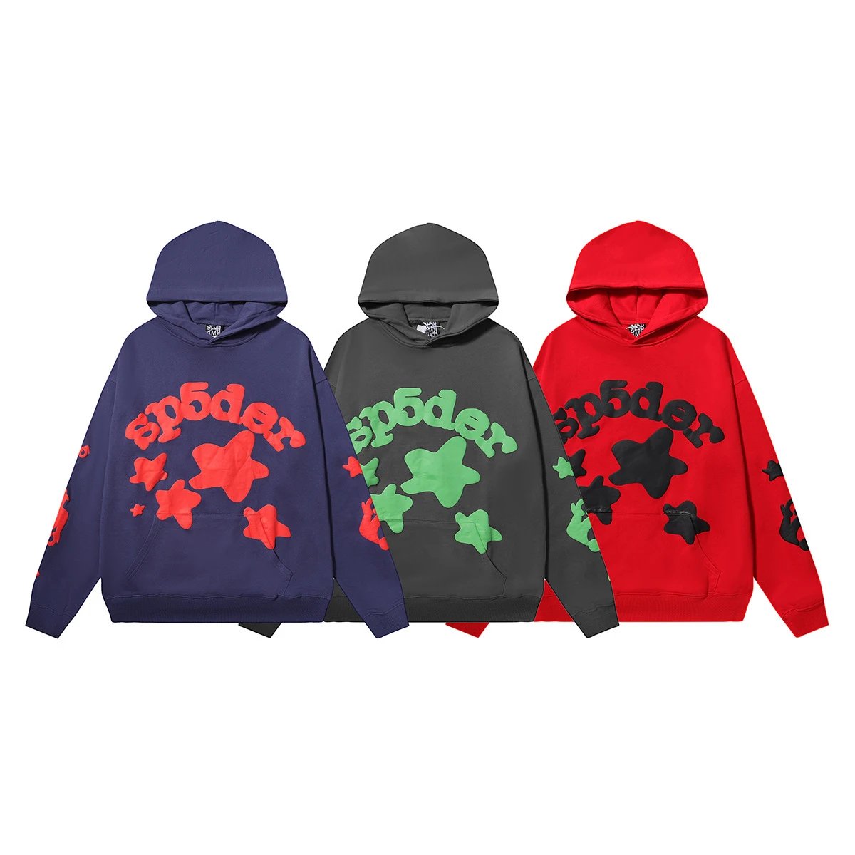 Streetwear Star Print Tracksuit in Charcoal Green - Gallery Image 5 - Detailed View