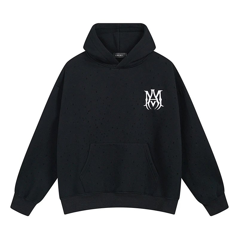 Amiri Fleece Motif Hoodie Multicolor - Gallery Image 5 - Detailed View