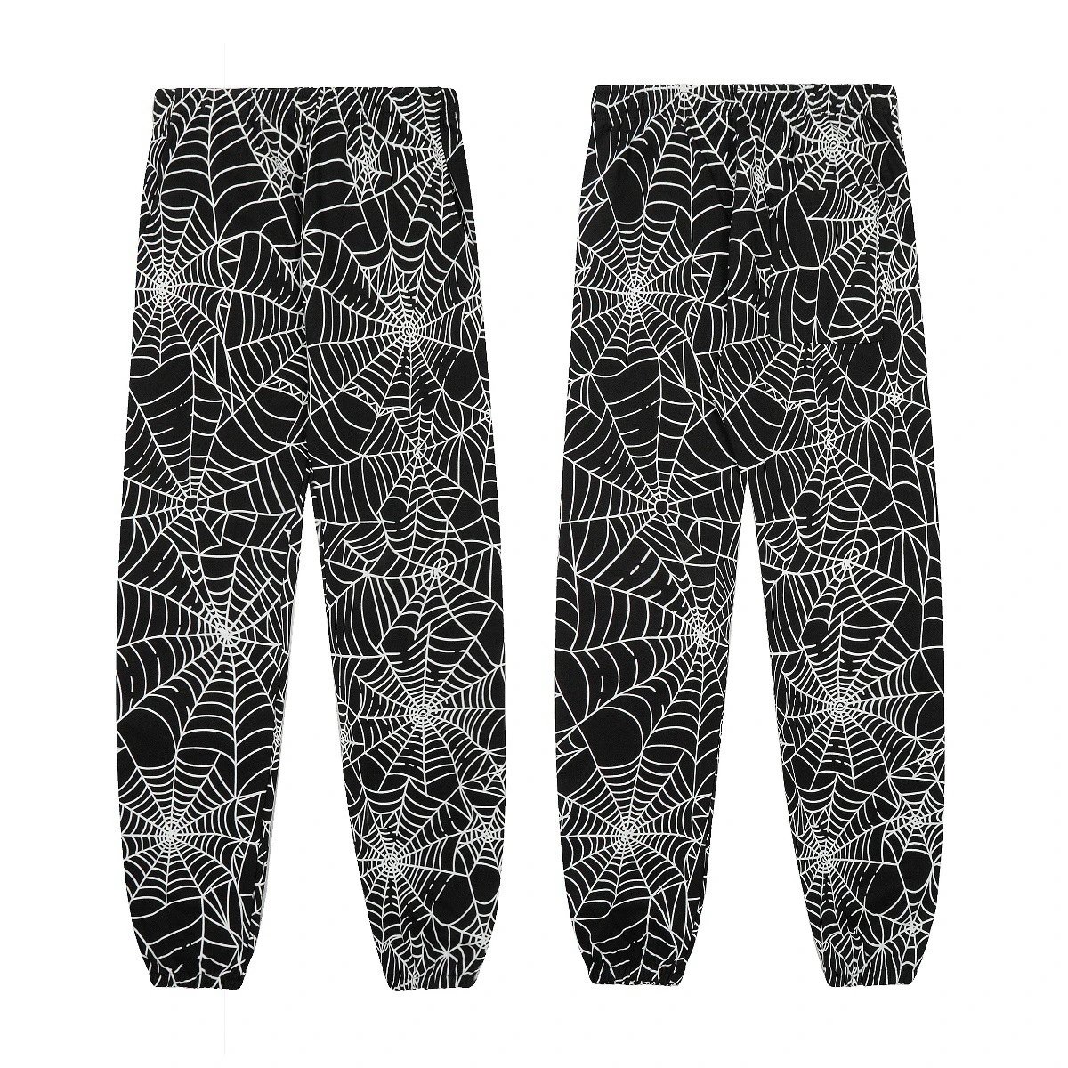 High Street Spiderweb Hoodie Set in Onyx Black - Sp5der - Cnfans - $35.16