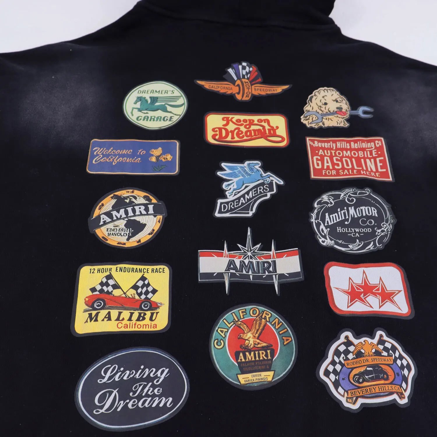 Amiri Vintage Print Hoodie Black - Gallery Image 2 - Detailed View