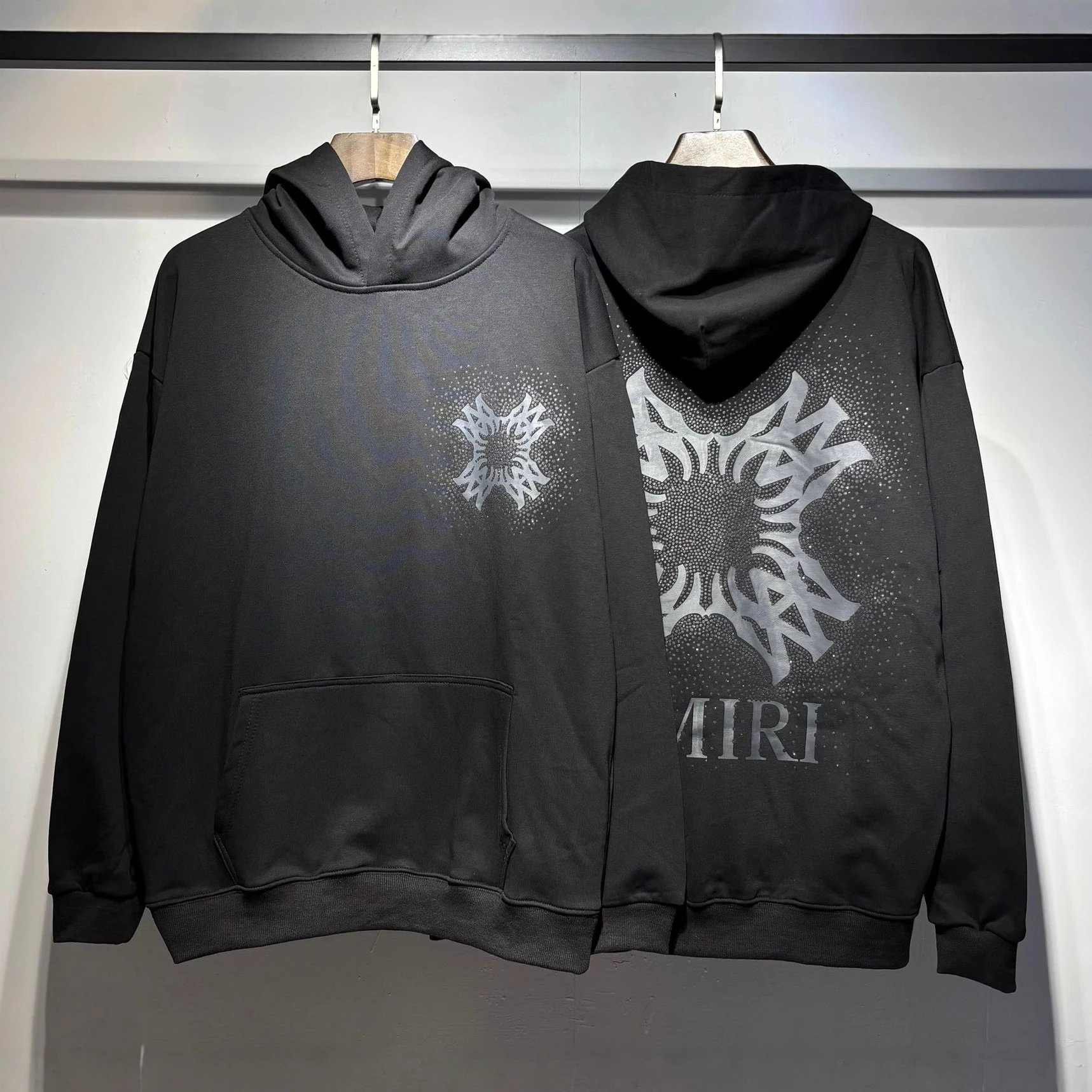 Amiri Letter Print Hoodie Black - Gallery Image 4 - Detailed View