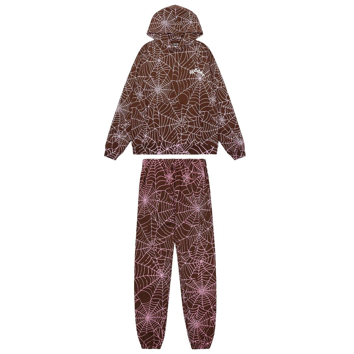 Streetwear Hoodie Sweatpants Set Mocha - Sp5der - Cnfans - $65.81