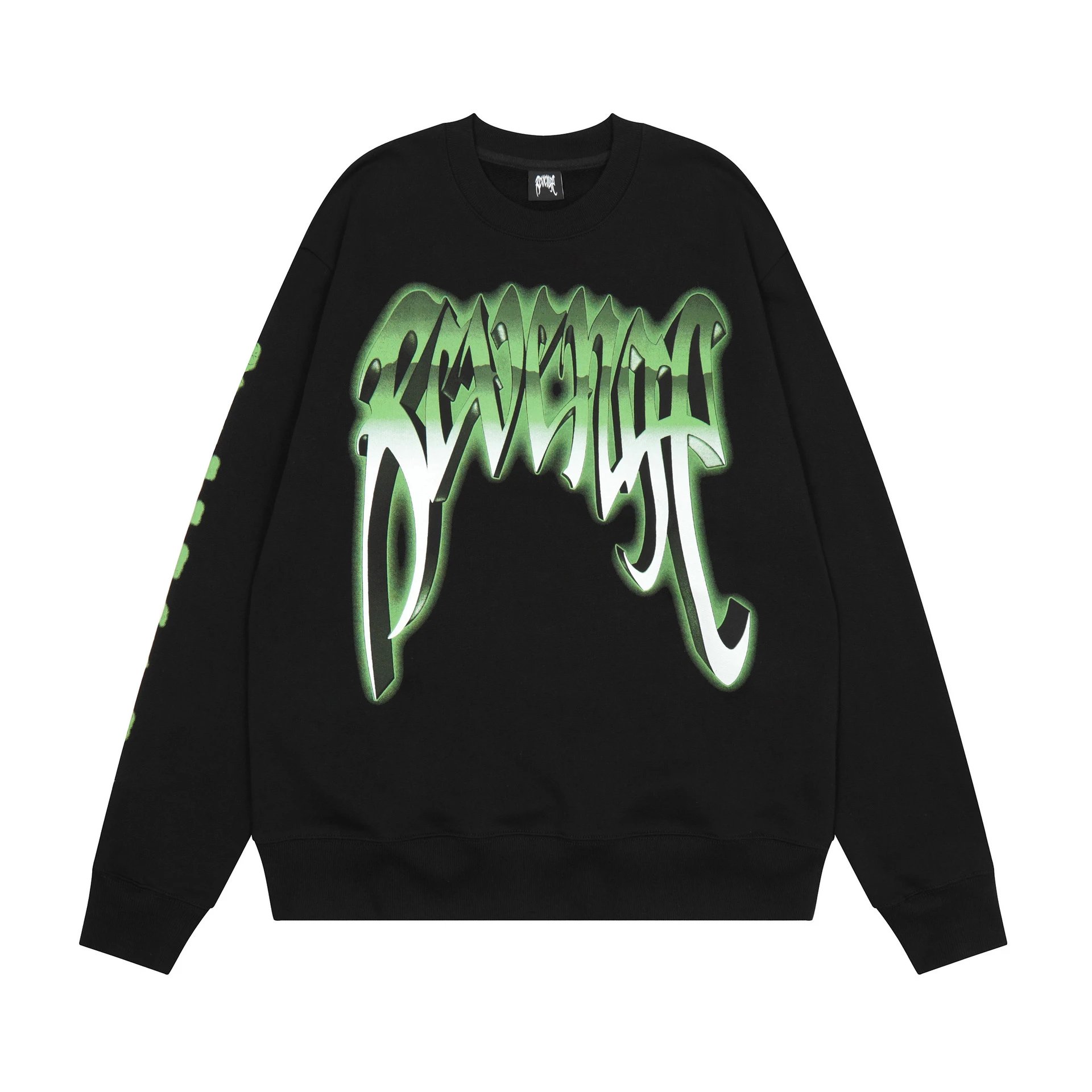 Gothic Skull Graphic Crewneck Sweatshirt Emerald Black - Related Product - Cnfans